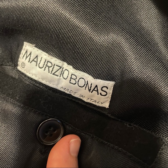 Maurizio Bonas Vintage Italy Green Black Shoulder Pads Bomber Coat Size 50 Large - Picture 12 of 12